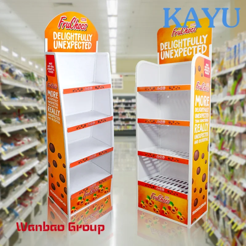 Custom Printing Supermarket Cardboard Potato Chip bread biscuits nuts food snacks candy retail Floor Display Stand rack