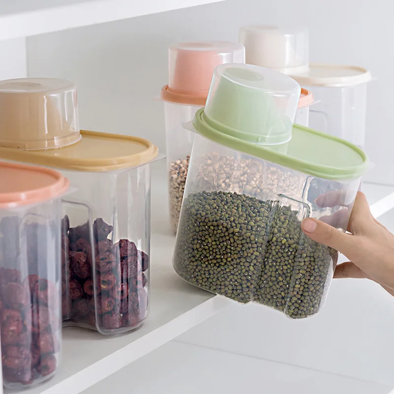 

Plastic Cereal Dispenser Storage Box Kitchen Food Grain Rice Container Nice Kitchen Rice Storage Box Flour Grain Storage