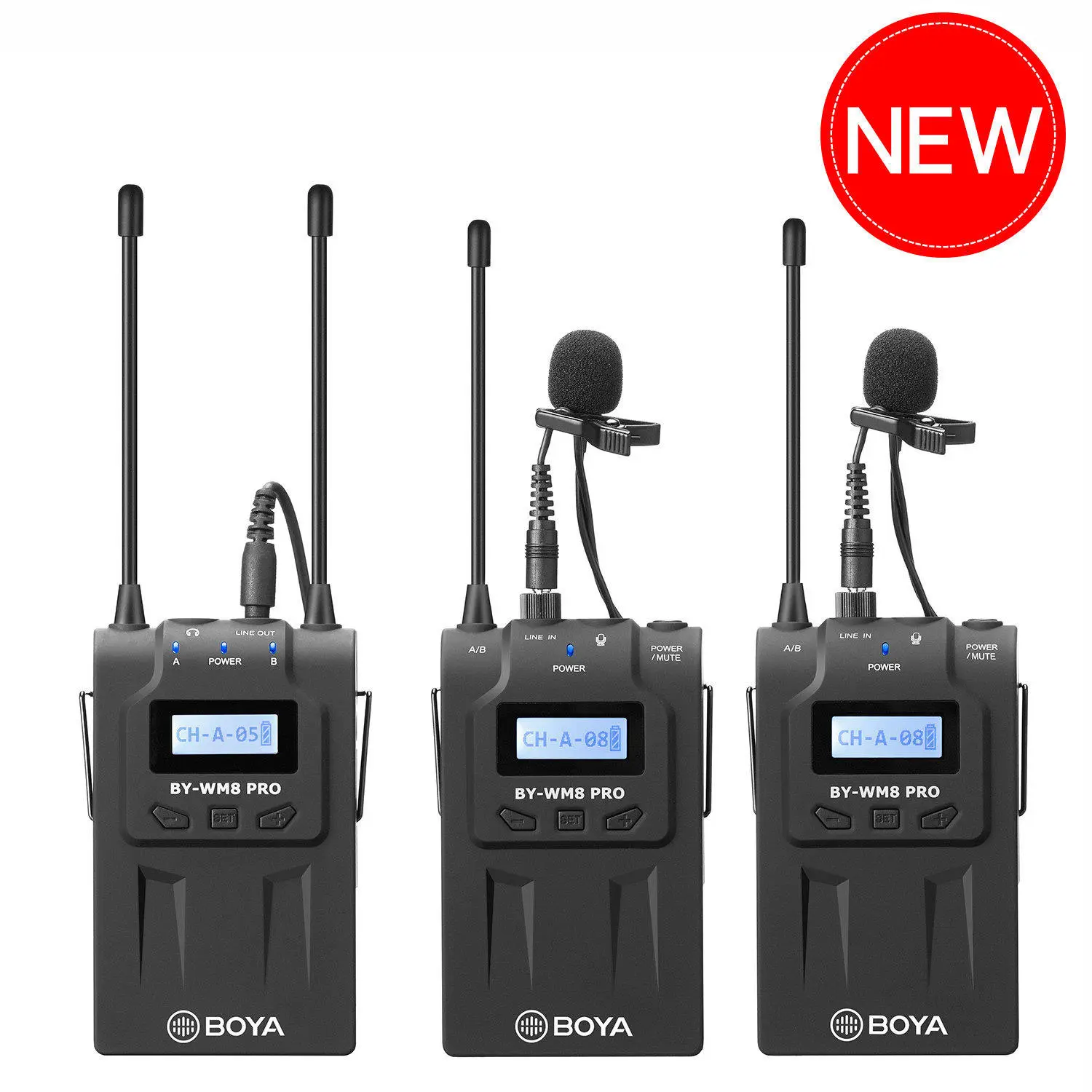 

BOYA BY-WM8 Pro K2 UHF Dual-Channel Wireless Microphone System for Cameras,Camcorders for capturing interviews, field recording,