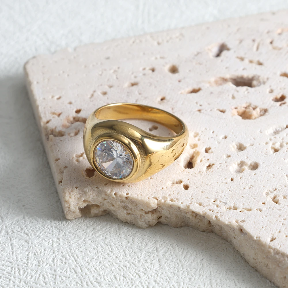 ZMfashion высококачественное кольцо из нержавеющей стали женское инкрустированное