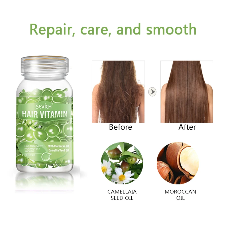 HAIR VITAMIN CAPSULE SMOOTH KERATIN TREATMENT SERUM MASK MOROCCAN OIL REPAIR DAMAGED LOSS ARGAN MOROCCO CARE PRODUCTS ON - Капсулы витаминов для волос, гладкое кератиновое лечение, сыворотка, маска, масло марокканского аргана для восстановления поврежденн