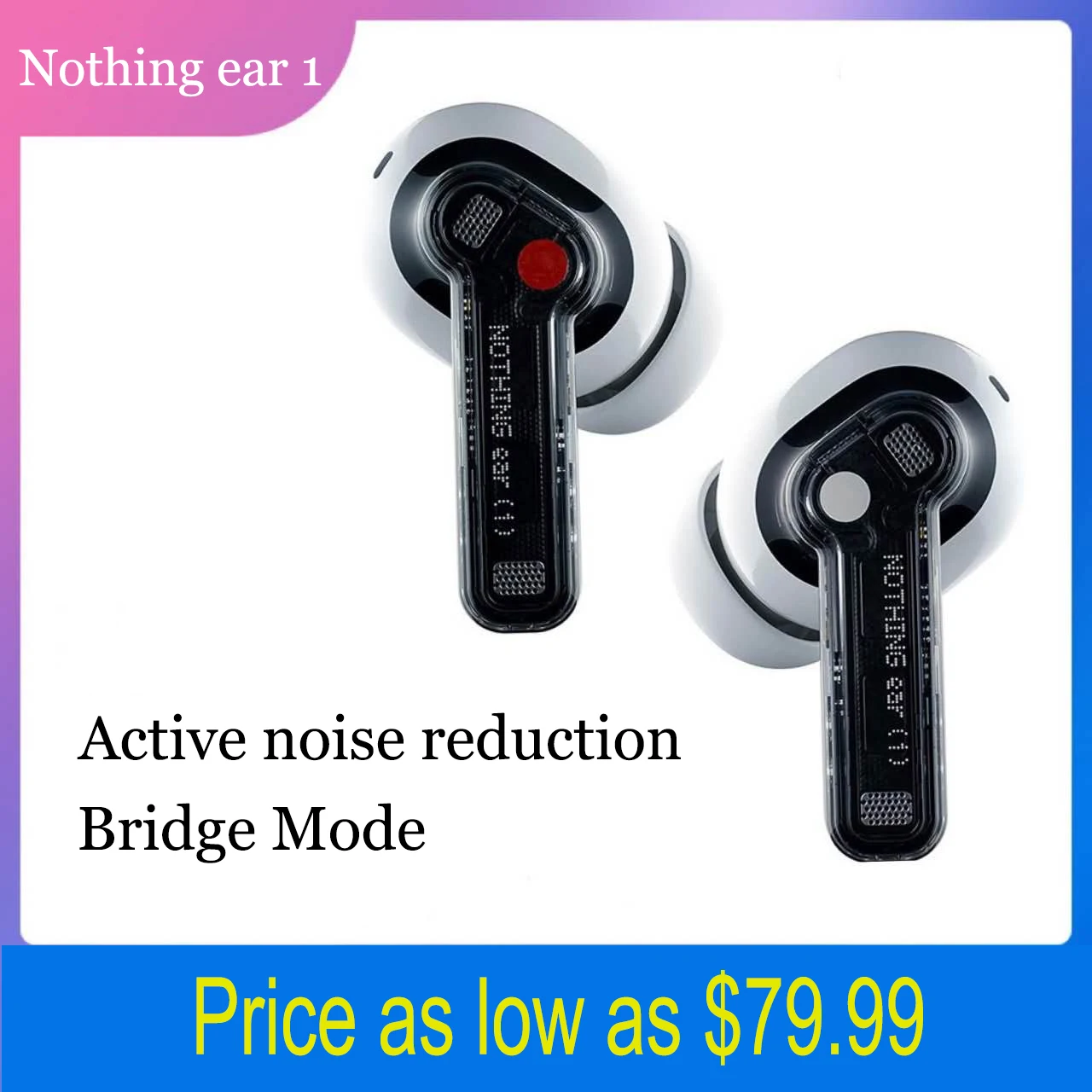 

Original Nothing ear 1/2 Active Noise Cancelling Headphones True Wireless Bluetooth for Apple Android Universal No Box