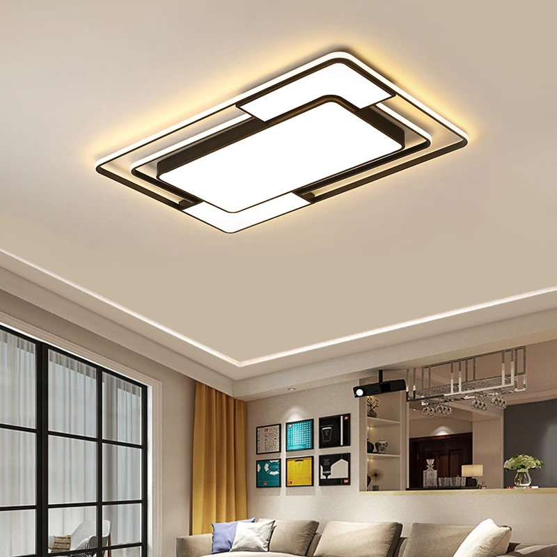 

Chandeliers Lights Led Master bedroom ceiling square lamps postmodern minimalist room balcony study creative