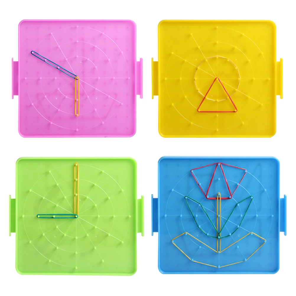 Student Nail Board Teaching Geoboard Shapes Childrens Toys Game Puzzle Kids Geoboards Math Learning Plastic Plate
