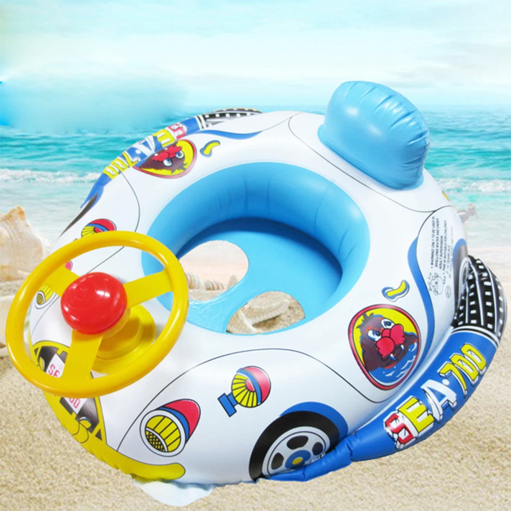 

Cartoon Steering Wheel Swimming Ring Baby Inflatable Ring Lifebuoy Floating Car Shape Children Inflatable Mattress Water Toy