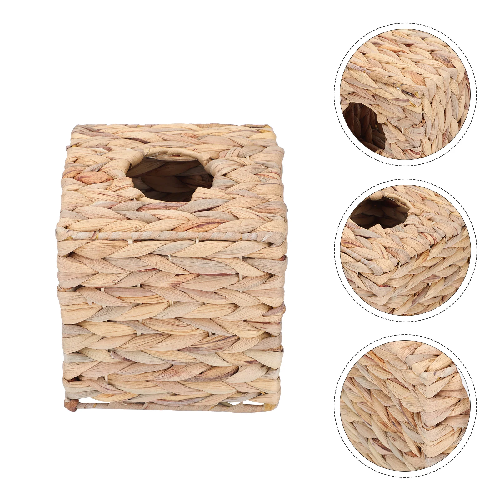 

Tissue Box Holder Cover Napkin Rattan Woven Retro Facial Dispenser Storage Seaweed Seagrass Wicker Cube Bathroom Straw Bedroom