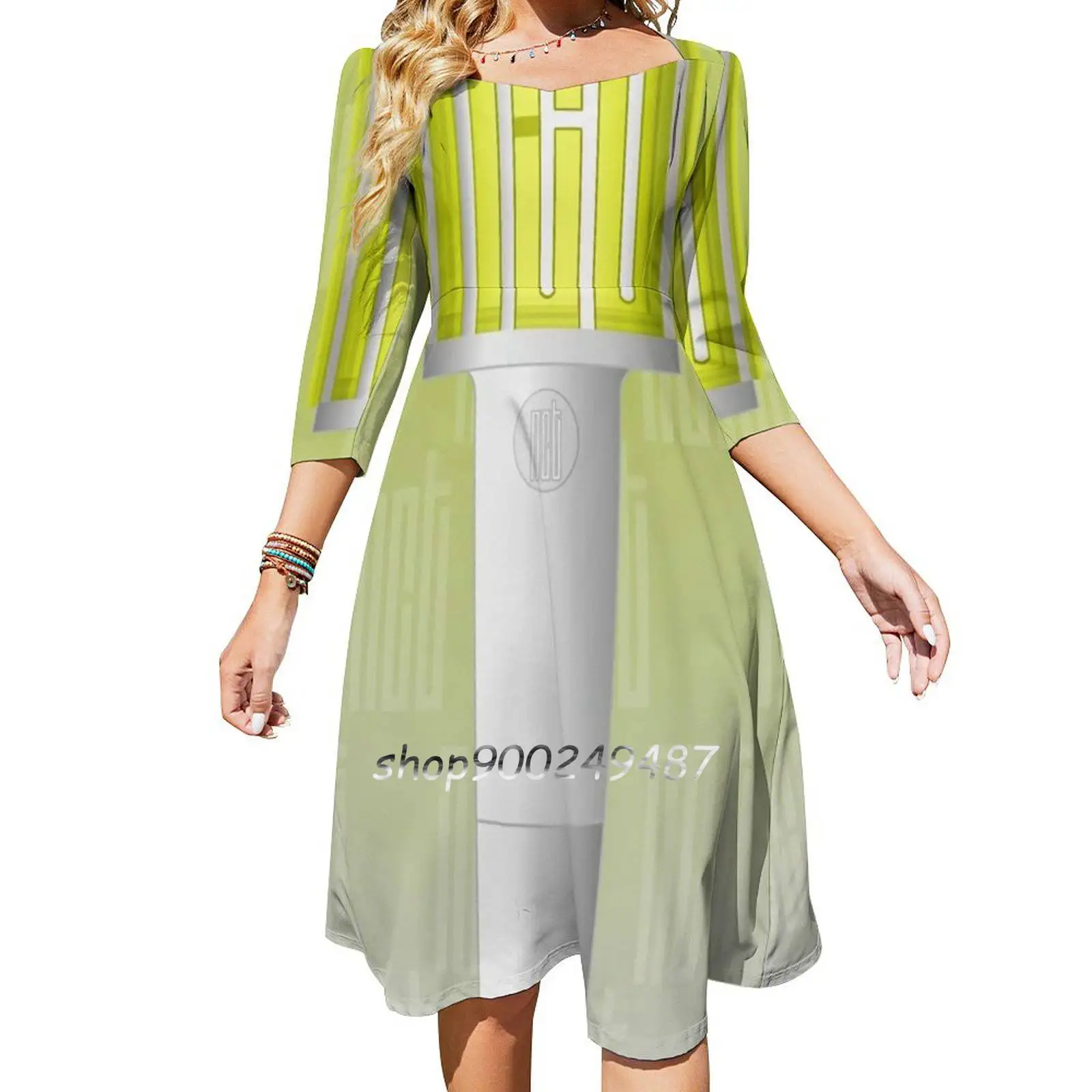 Kpop Nct Lightstick Nctzen Fandom Square Neck Dress Sweet Summer Women Elegant Halter Print 127
