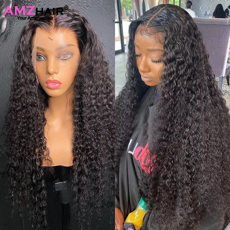 13x 4 парик на сетке спереди парики из натуральных волос с глубокими вьющимися