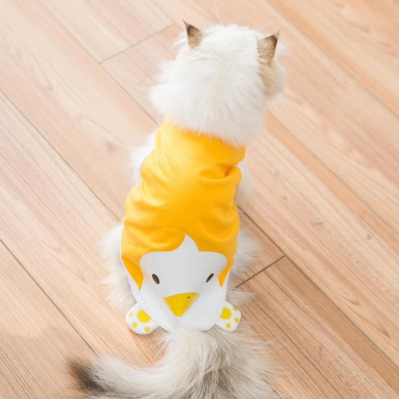 Pet Cat Vest Puppy Pure Cotton Breathable T-Shirt Thin Small Medium-Sized Dog Little Yellow Duck Penguin Cute Clothes XS~XL |