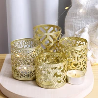 candle holder gold metal candle stand home decoration accessories modern hollow candle sticks holders decor for table room decor