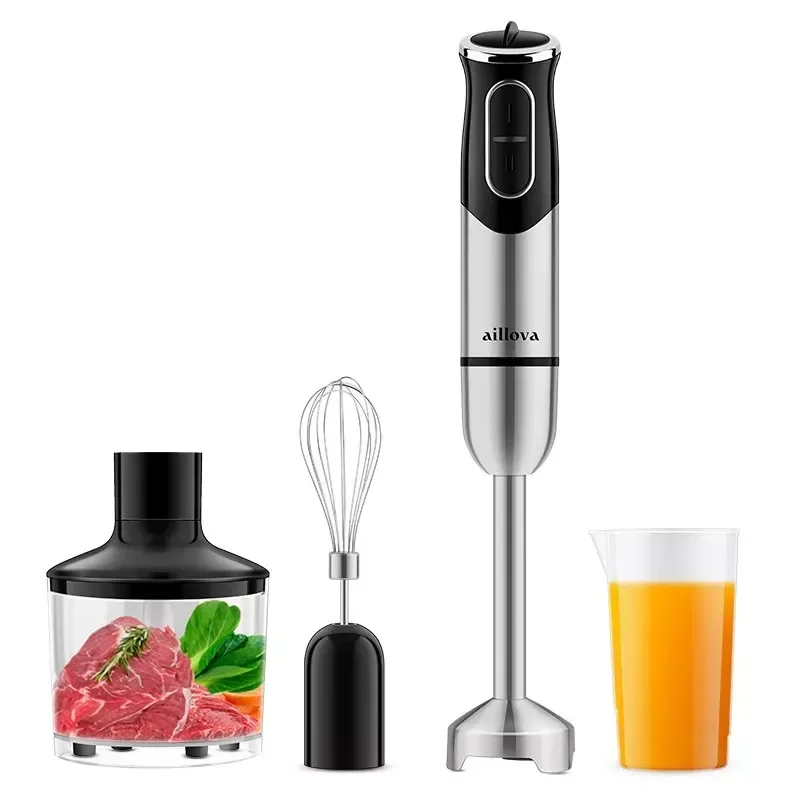 

NEW2023 Stick Blender 4 in 1 High Speed 600Watts Immersion Egg Whisk Mixer Food Processor Adjustable Large Container Food Choppe