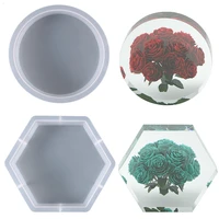 swing table silicone sold diy crystal mold round body hexagon swing table bookend decoration silicone mold