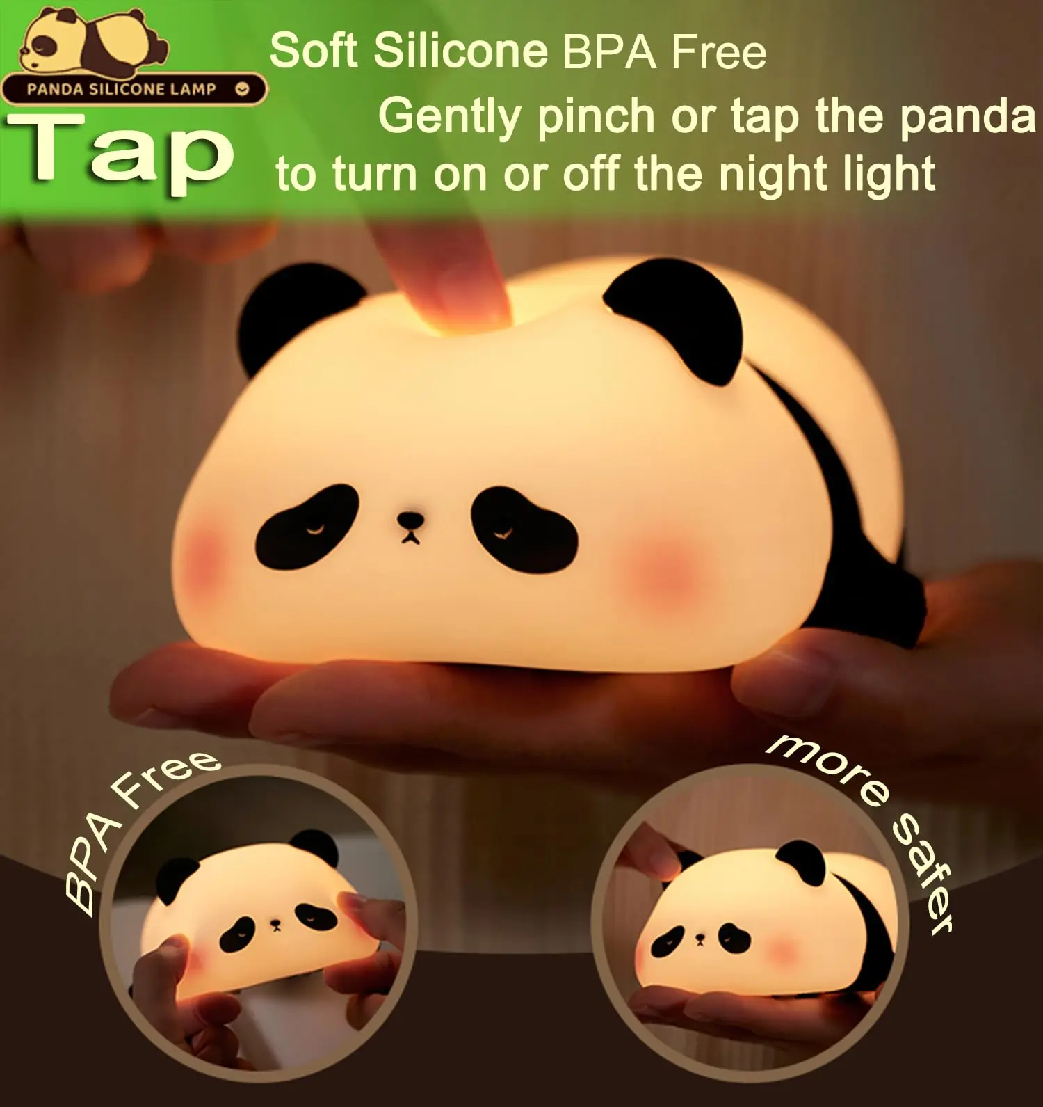 Cute Panda Night светильник светодиодный Squishy Новинка ночная лампа в виде животного 3