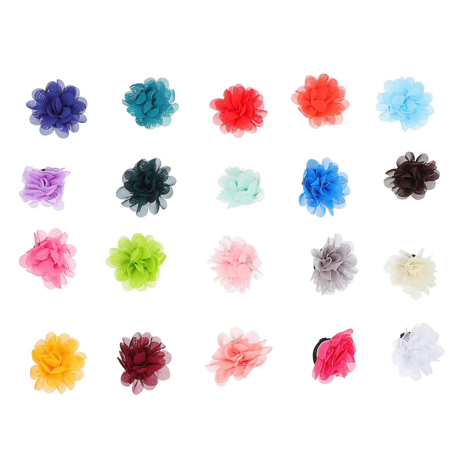 

20 Pcs Pets Collar Flower Decor Dog Collar Chiffon Flower Decor(Random Color)
