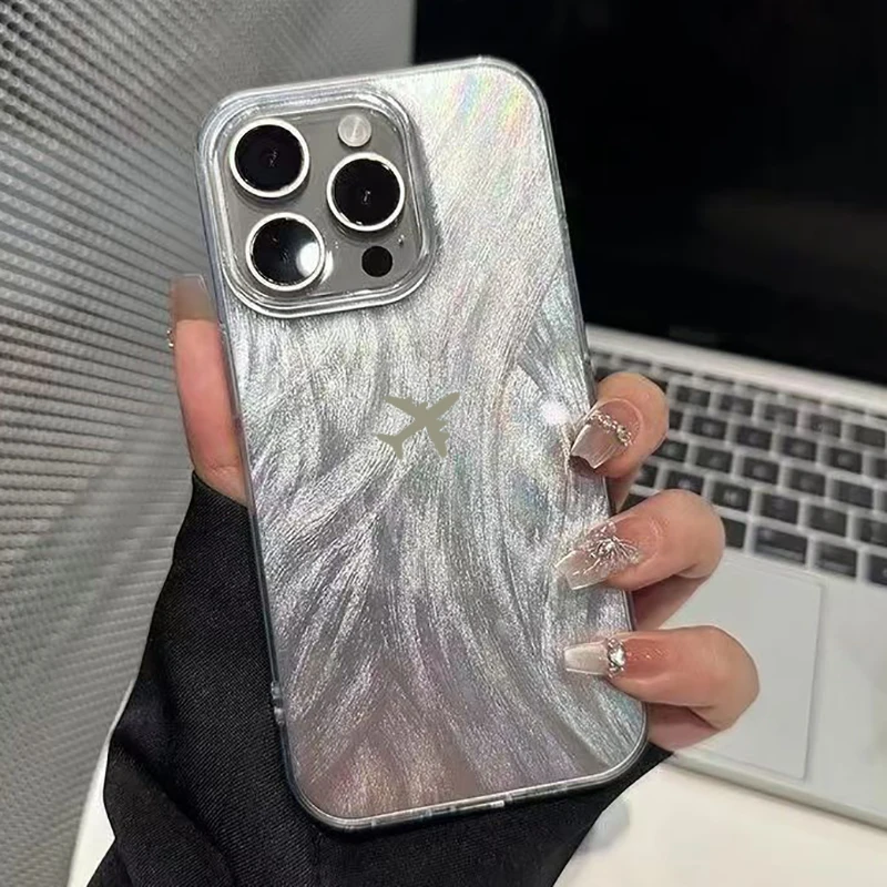 Фото Чехол для iPhone 17, 16, 15, 14, 13, 12, 11 Pro Max, минималистичный дизайн самолета, чехол IMD для iPhone XS XR X 7 8 Plus 16E 17 Air Funda №3