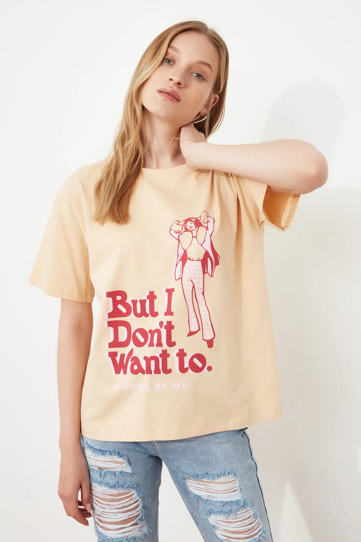 

Trendyol Printed BoyfriendÖrme T-Shirt TWOSS21TS2909