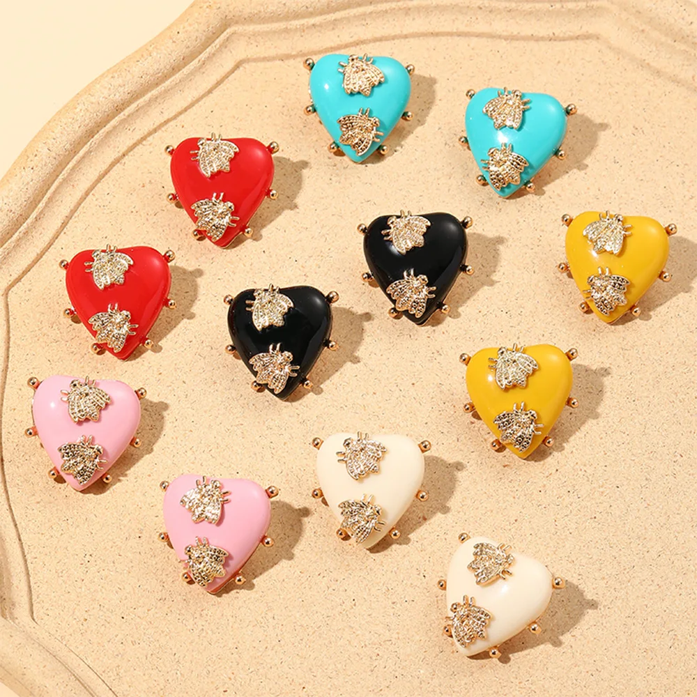 

Vintage Big Metal Bee Stud Earrings for Women 2023 Trendy Korean Resin Cute Earings for Girls Retro Party Fashion Jewelry Gifts