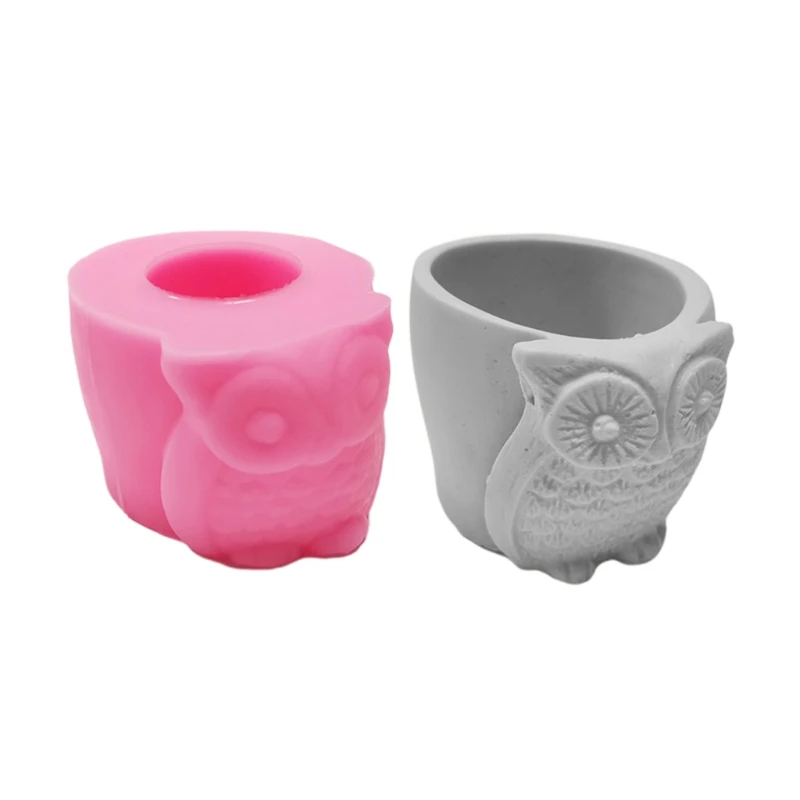 Cute Owl Silicone Mold Diy Succulents Concrete Flower Pot Vase Plaster Cement Mold Clay Mold Candle Holder Mold