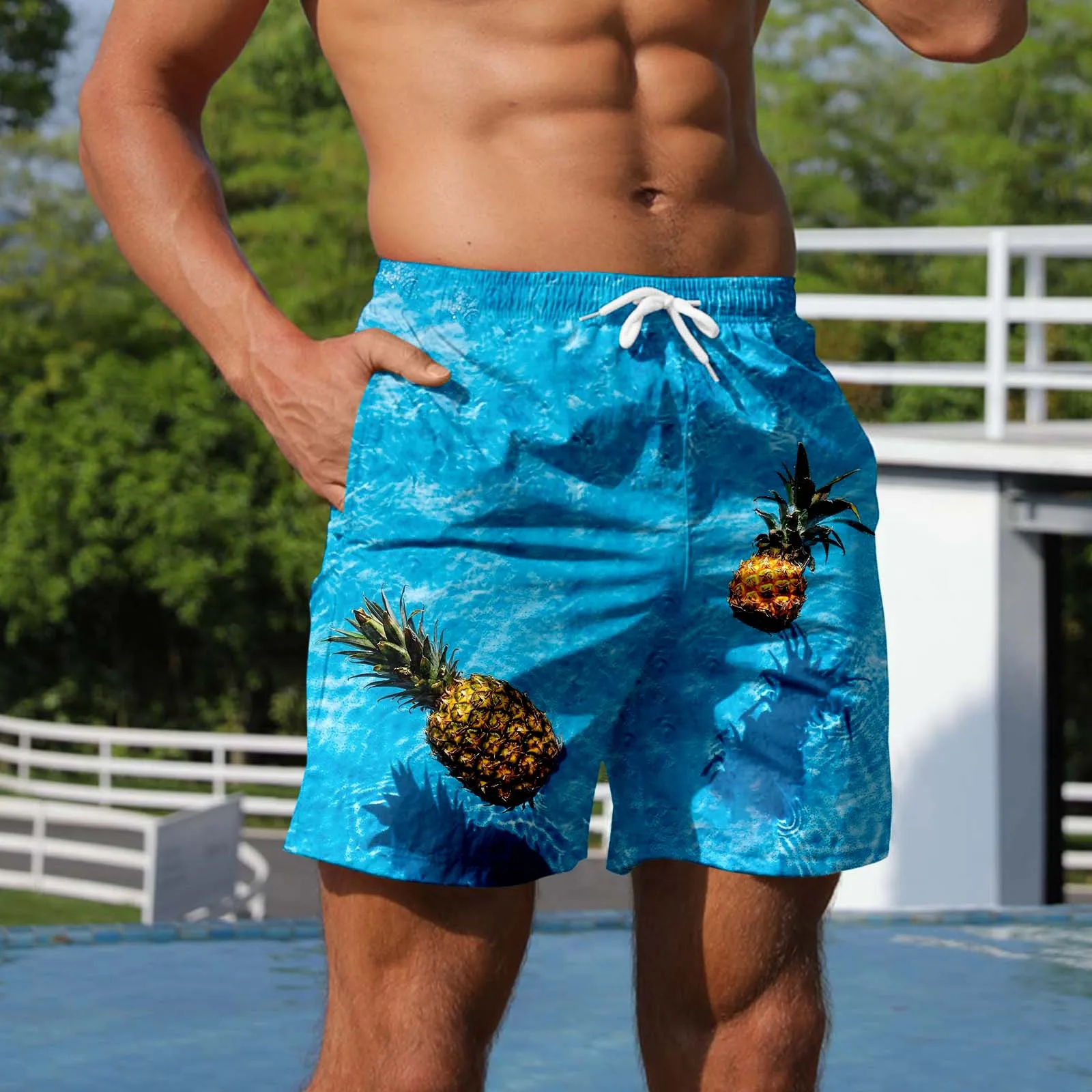 

Mens Bathing Suit Quick Y Male Casual Pants Print Trend Youth Summer Mens Sweatpants Fitness Running Shorts Beach Board Shorts