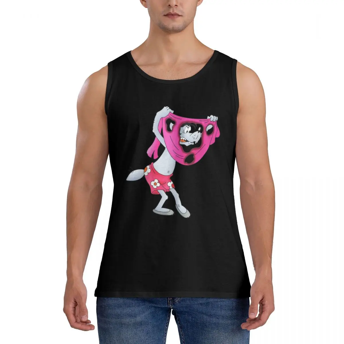 

Майка Nu Pogodi с волком Мужская, 100% хлопок, забавная русская мультяшная майка с волком для спортзала, подарок на день рождения