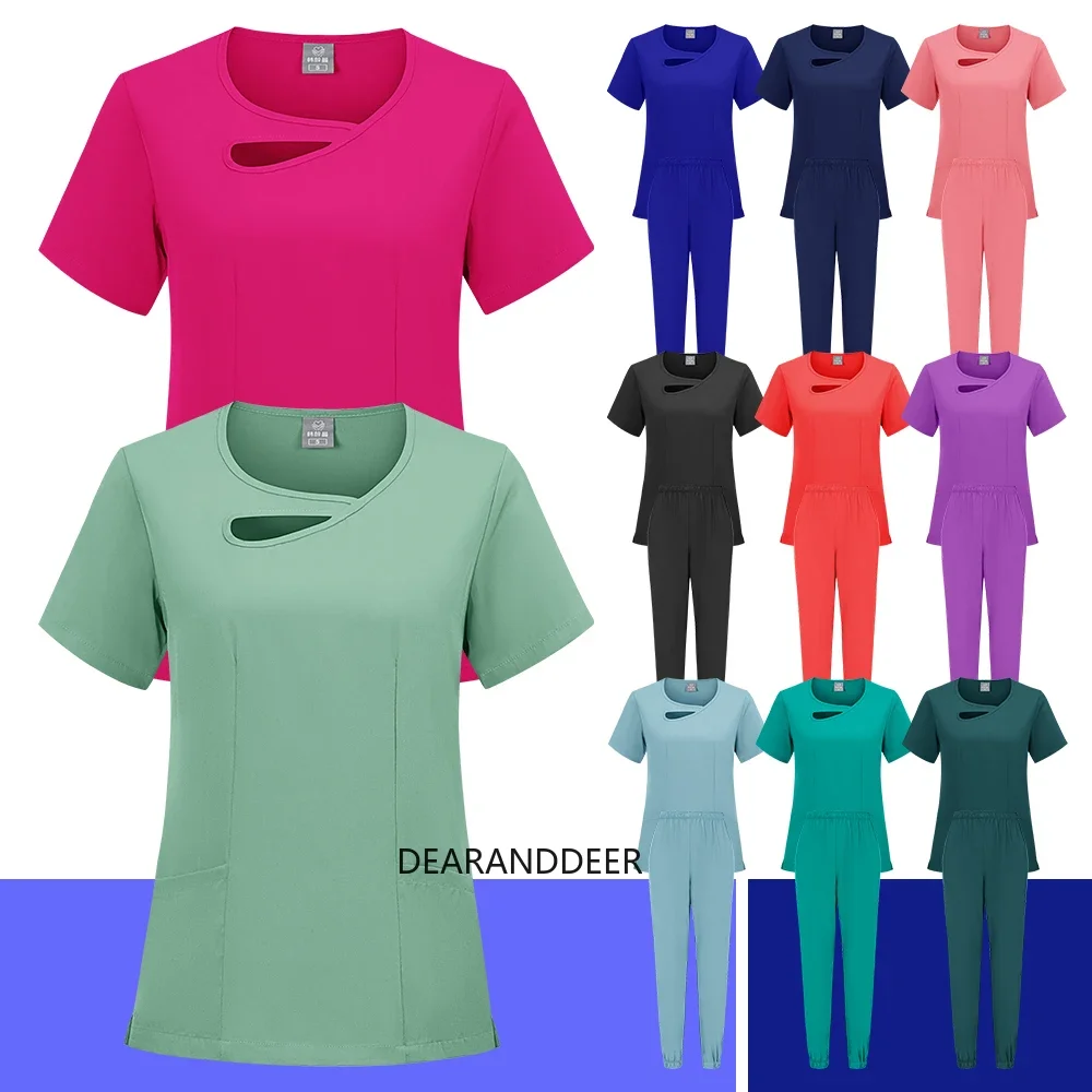 Красота спа топ + брюки моющаяся мягкая ткань операционная комната медицинские