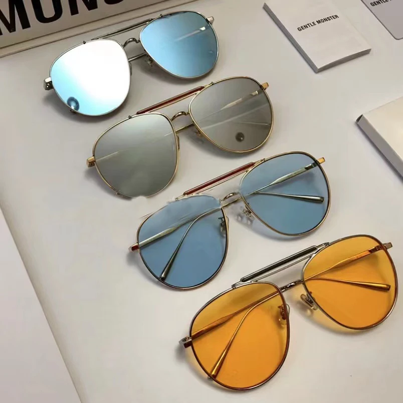

GENTLE MONSTER Sunglasses Women 2021 For Men Luxury Designer Vintage MIOMIO Brand Alloy Gold Fashion Trending GM Sun Glasses