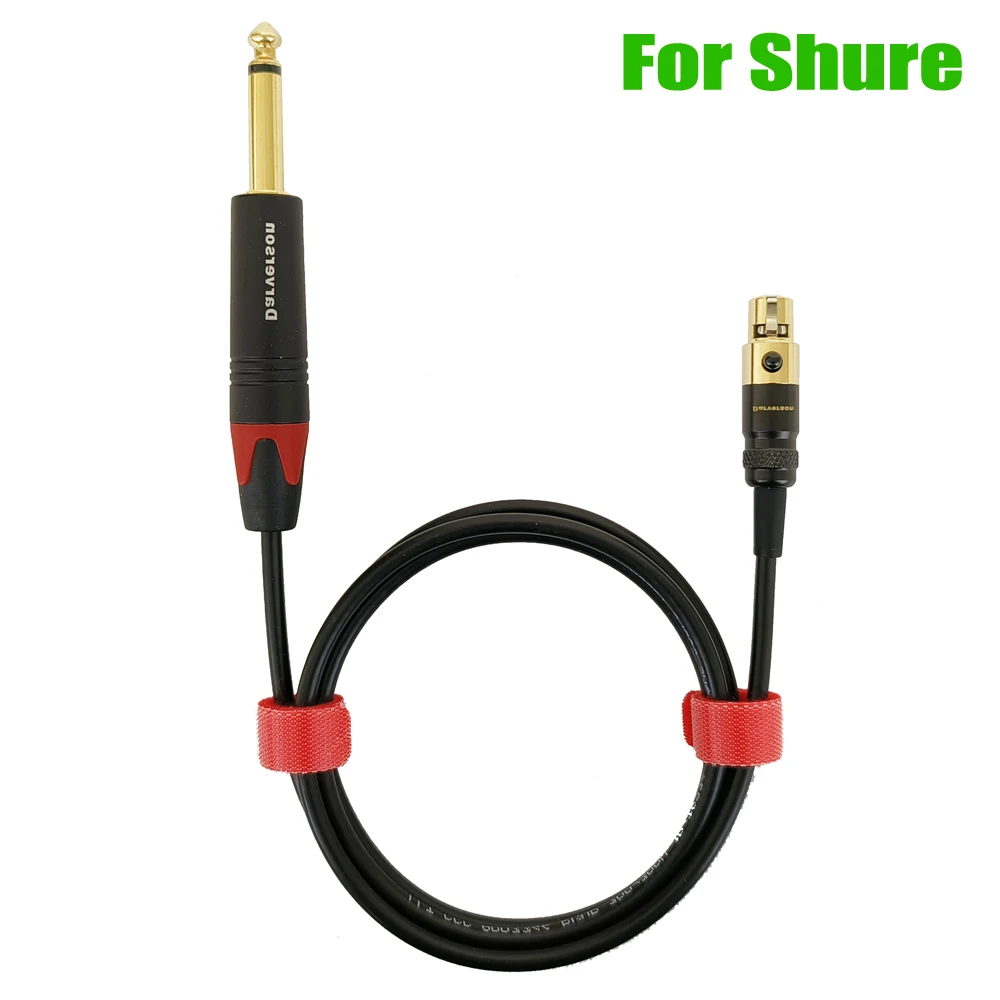 

TA4F to 1/4 guitar bass instrument cable for Shure transmitter wireless microphone system BLX QLX-D ULX-D