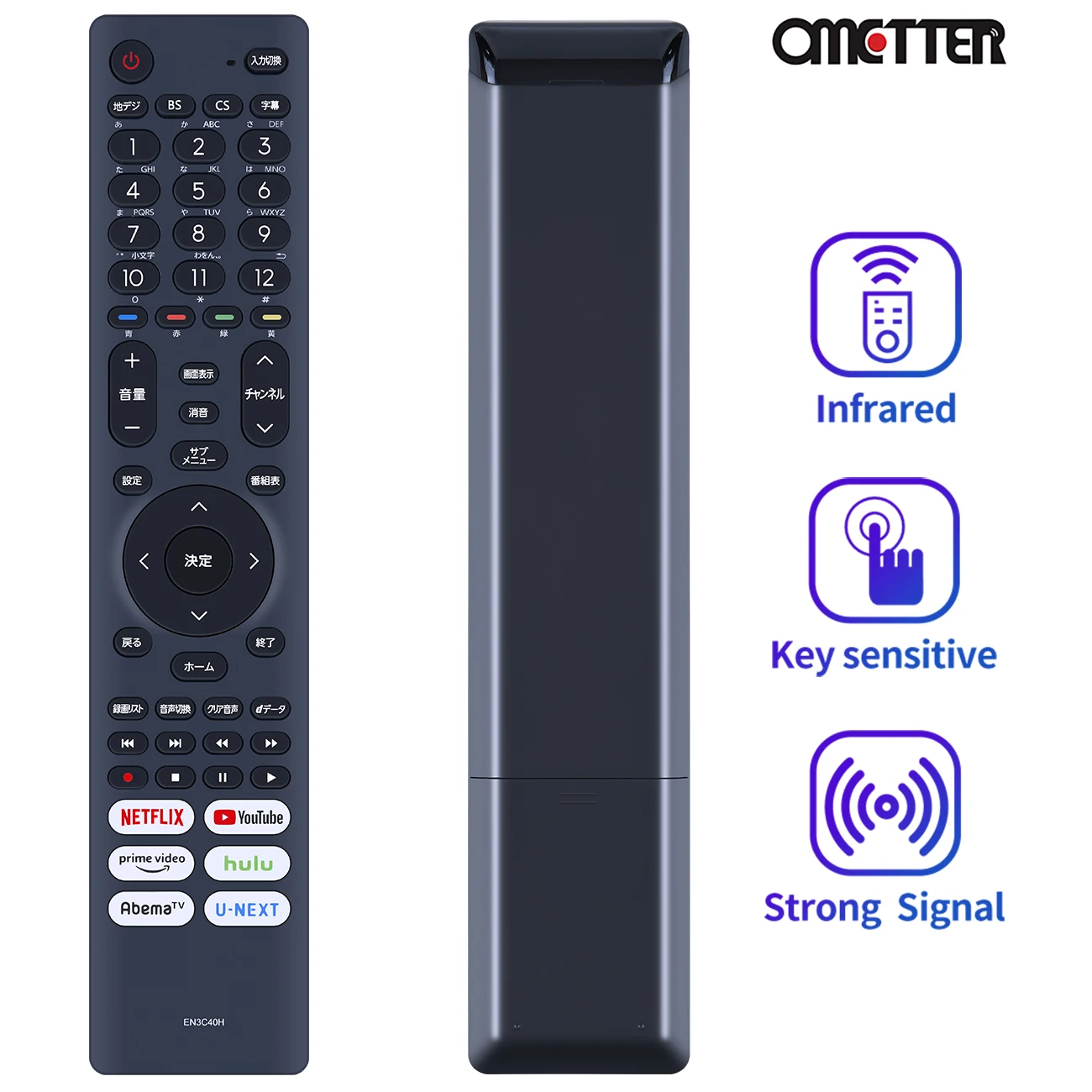 

EN3C40H Fit for Hisense Smart TV Remote Control 24A40G 32A40G 32A45G 40A40G 32BK2 40BK2