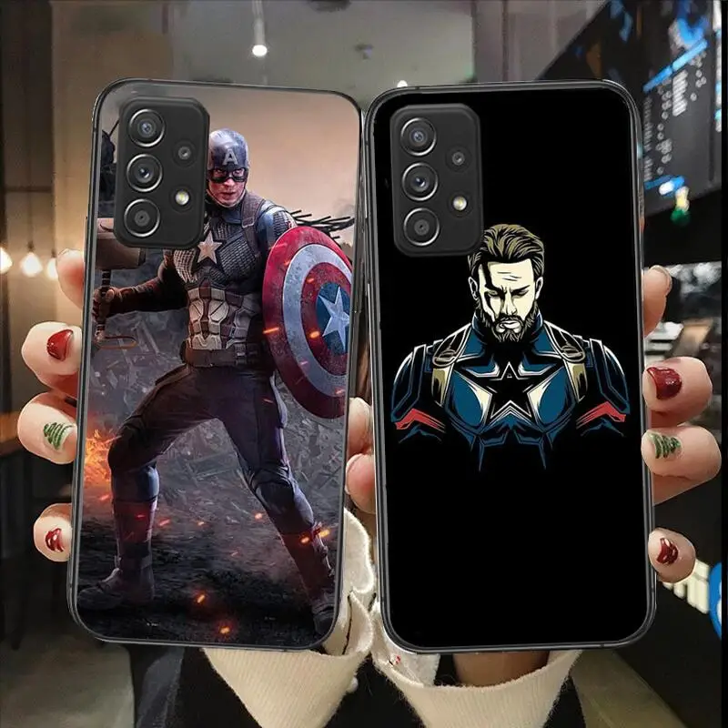 

captain america Black Cover for Samsung Galaxy A51 A50 A52 5G A20E A60 A20S A71 A40 A40S A90 A70 A32 A30 A70 A21S phone case