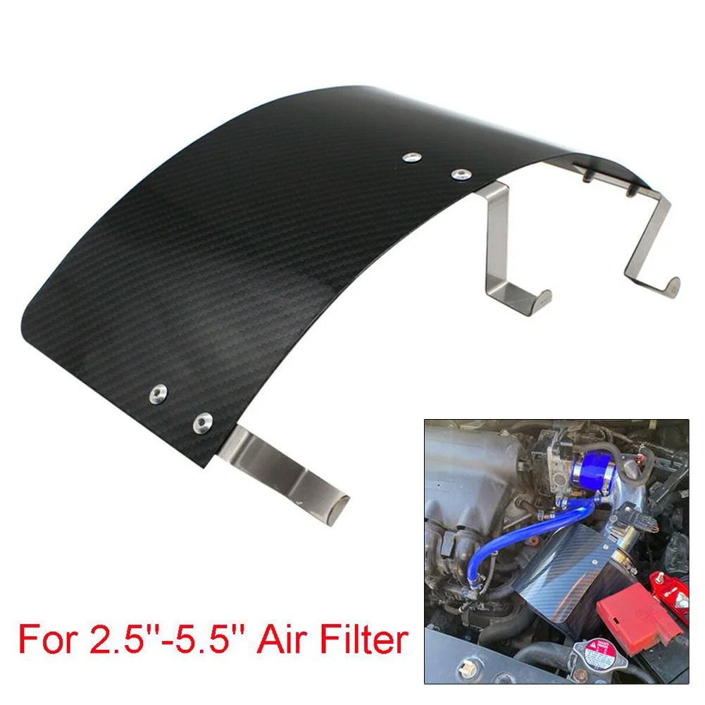 

Car Cold Air Intake Filter Cover Heat Shield Universal Stainless Steel Carbon Fiber Look Style For 2.5 '' -5.5 'Air Filters