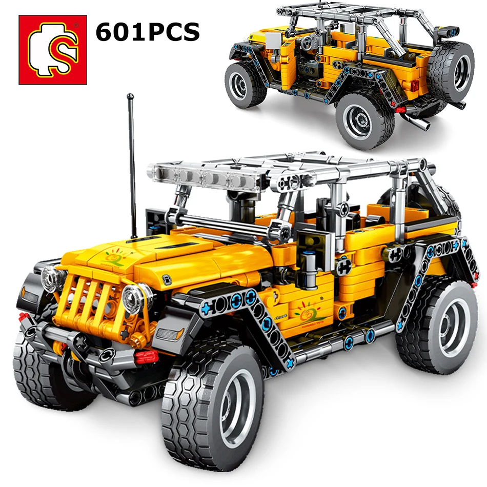 

SEMBO 601Pcs City Outdoor Off-road Vehicle Technical Model Building Blocks Boys DIY MOC Pull Back Car Creative Bricks Toys Child