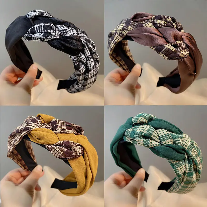 

New Fashion Bow Dot Headband Denim Cross Knot Hairband Center Headwear Turban Adult Hair Accessories For Women Girls Hair Band