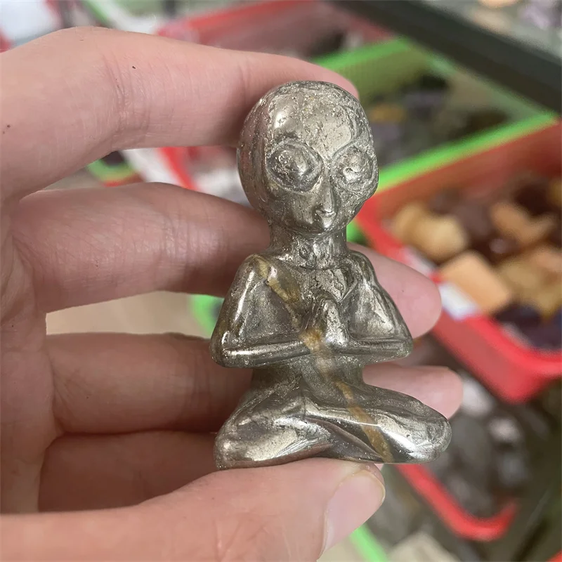 Натуральный пиритовый кварц ручная работа Йога инопланетянин кристаллы и камни