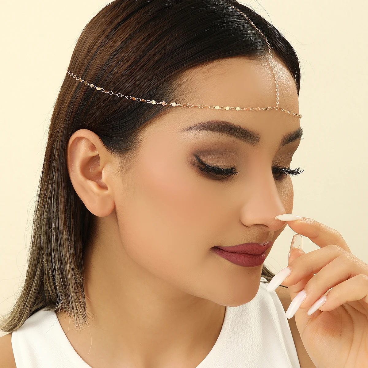 Женская свадебная цепочка для волос с длинной кисточкой