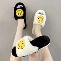 winter women house slippers faux fur fashion warm shoes woman slip on flats female slides black pink cozy home furry slippers