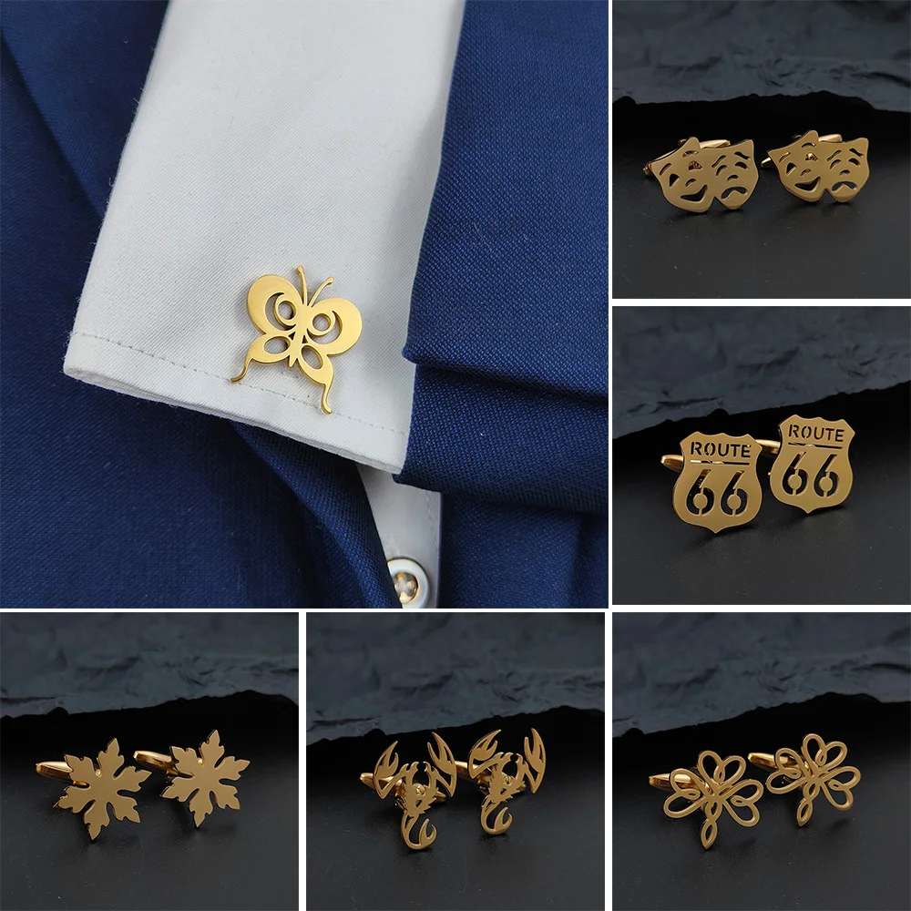 Запонки мужские из нержавеющей стали в стиле хип-хоп