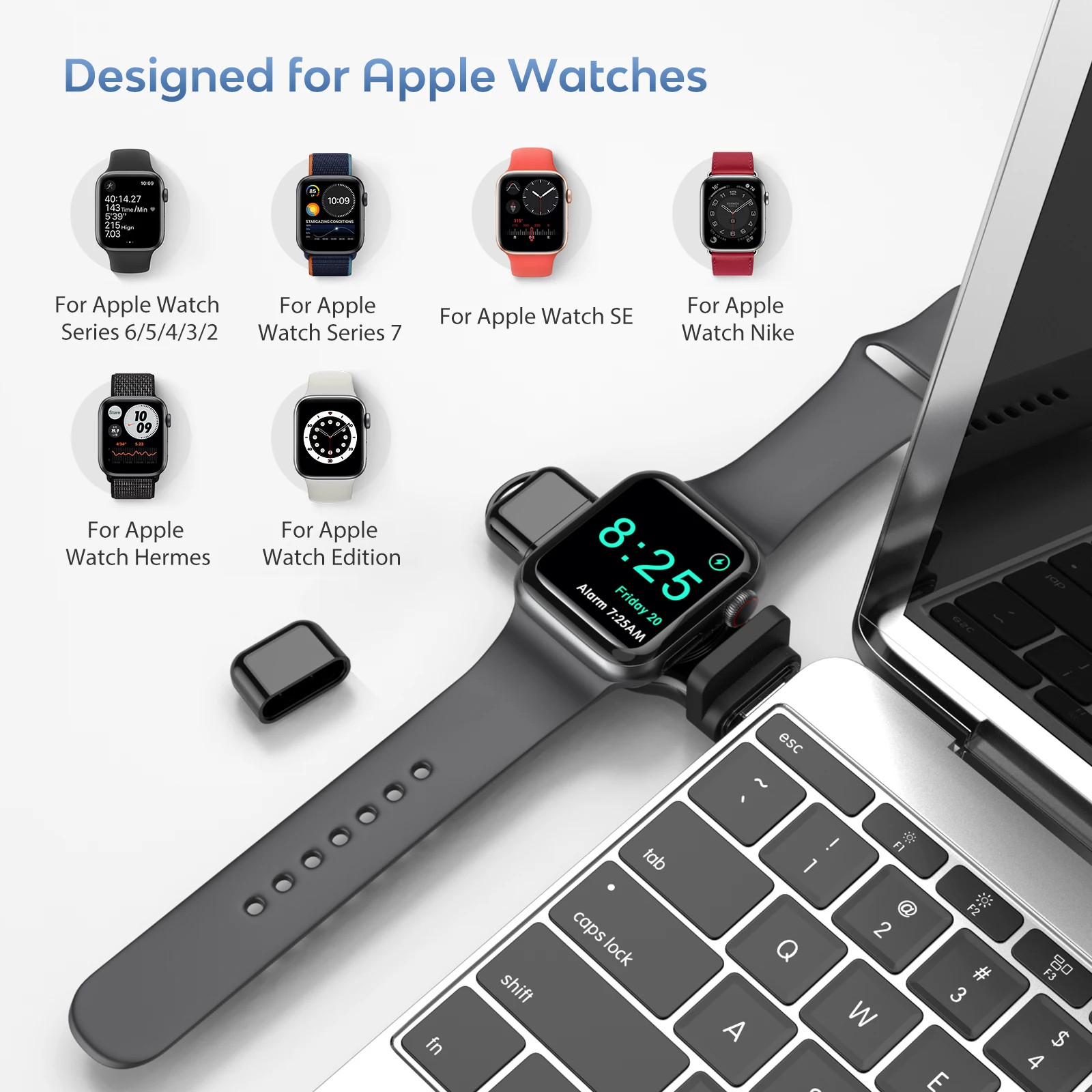 

Портативное магнитное зарядное устройство для iWatch 7 6 5 4 3 2 1 SE, магнитная док-станция для быстрой зарядки для Apple Watch серии, аксессуары
