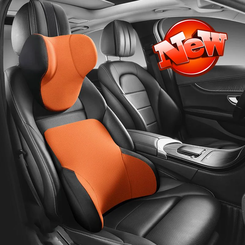 

Car Neck Pillow Car Seat Pillow Support Auto Lumbar Cushion Comfortable and Breathable Memory Foam Lumbar Pillow Back Support
