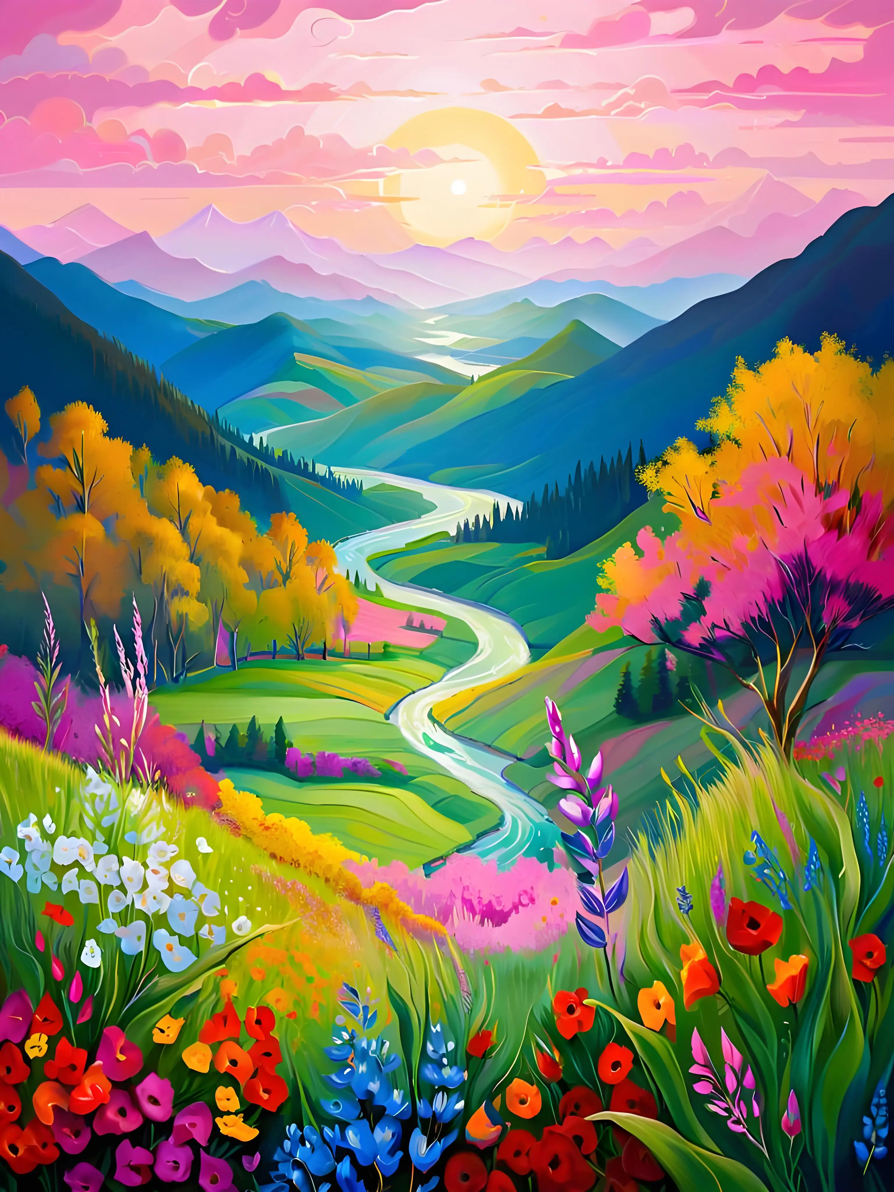 RUOPOTY Diy Frame Painting By Numbers 40x50cm Kits Mountain Forest Landscape Drawing On Numbers For Adults Diy Gift