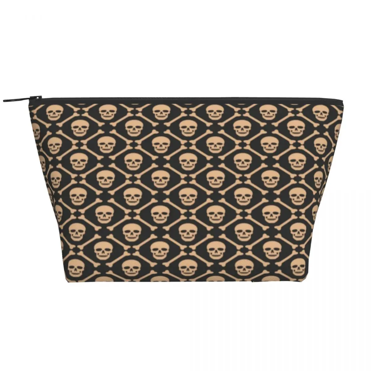 

Beige Skull Zipper Storage Organizers Dark Brown Sugar Skulls Pack Makeup Pouch For Makeups For Girls Cosmetic Bags