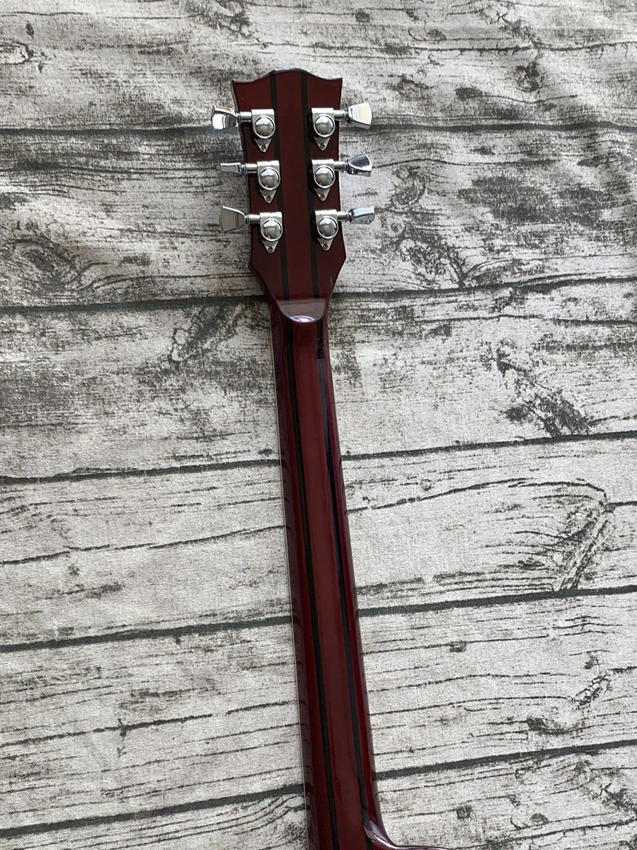 Качественная электрическая гитара для шеи через шею, маленькая штифтовая перемычка, костная гайка