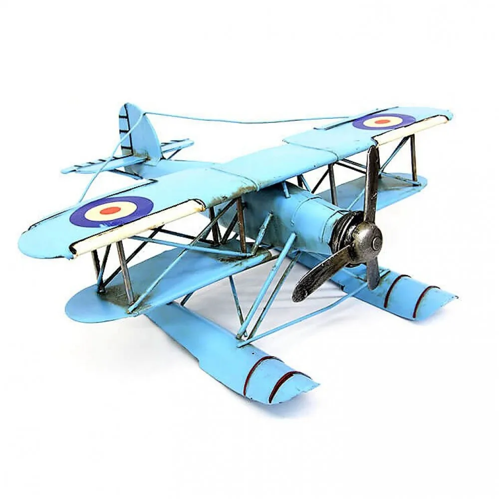 

Nostalgic Vintage Style Decorative Metal Biplane Seaplane Ergonomic Design Practical Products