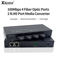 media converter fiber optic single mode sc fiber switch 10100m 4 fiber optic port 2 rj45 port media converter simplexduplex