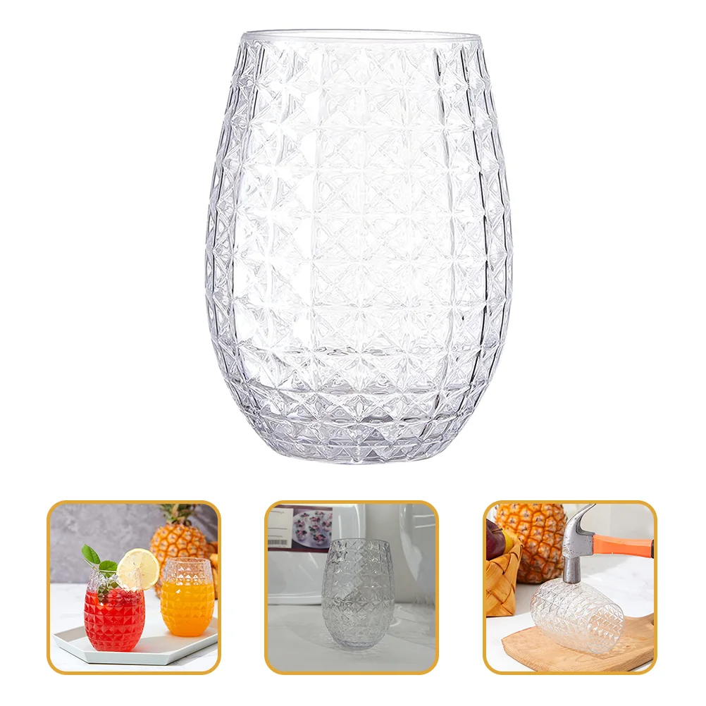 

4Pcs Stemless Glasses Glasses Tumblers Hawaiian Pineapple Cup Beverage Cup Beer Cup Drinking Glasses for Water