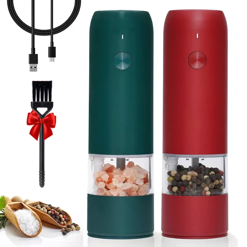 

Электрическая мельница для пряностей автоматическая мельница для перца и USB-зарядка, мельница для соли и перца светодиодный светодиодсвети...