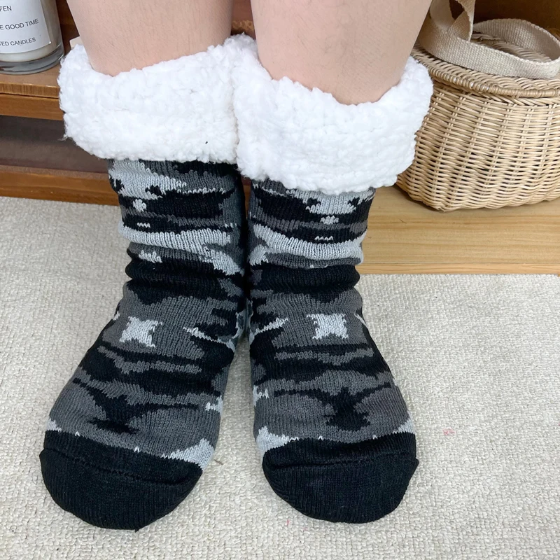 

Indoor Silicone Non-slip Thickened Winter Warm Floor Socks Camouflage Children's Socks Women's Socks Indoor Slippers New
