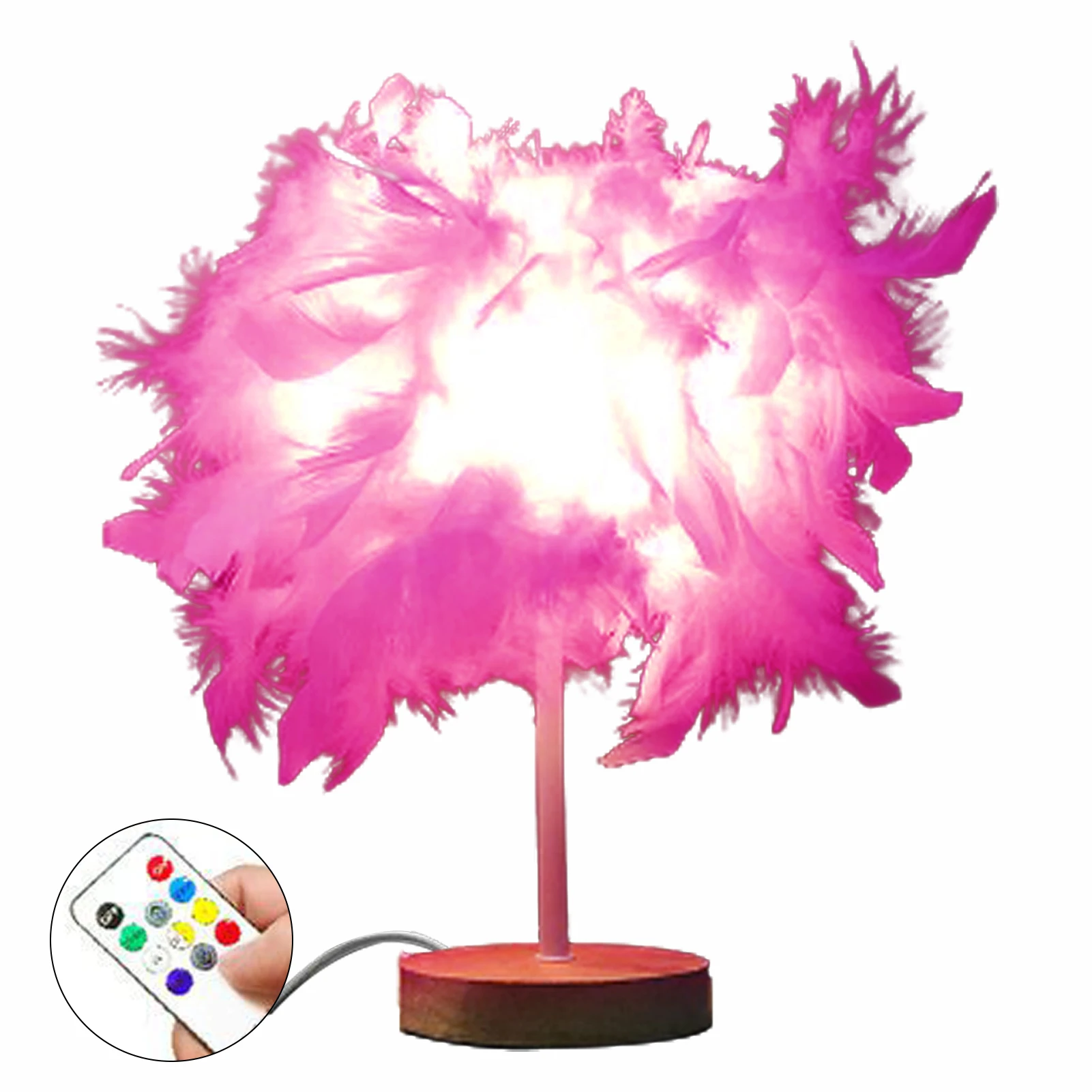 

Office For Bedroom LED Table Lamp Students USB Powered Working Eye Protection Sleeping Modern Dormitory Feather Cover Learning