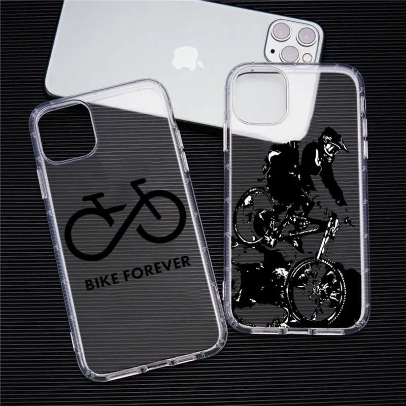 

Bicycle Bike Sport Phone Case Transparent soft For iphone 12 11 13 7 8 6 s plus x xs xr pro max mini