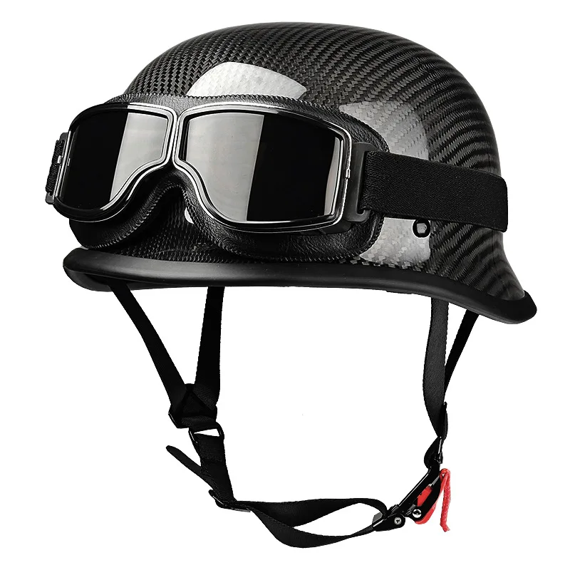 Мужской мотоциклетный полушлем из углеродного волокна летний винтажный шлем в