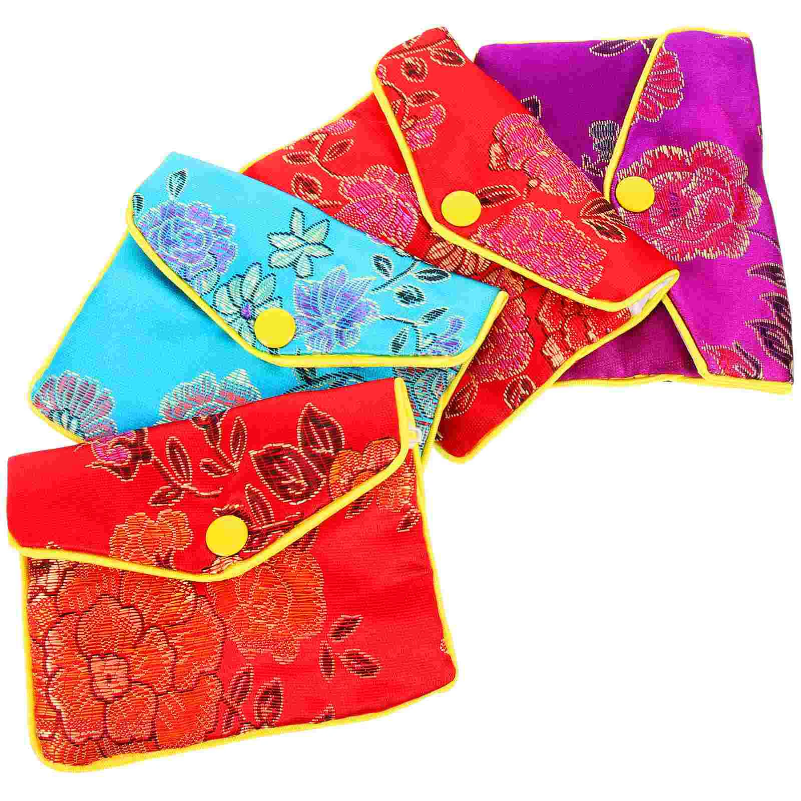 

4pcs Embroidered Purse Delicate Jewelry Pouch Gift Bags Purse Bag Jewelry Bags